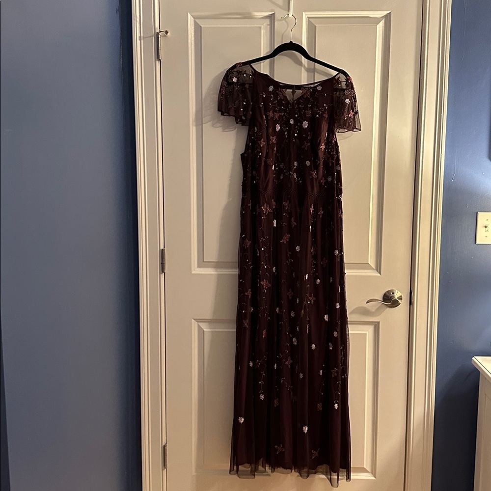 ASOS Curve Dark Purple beaded Maxi Dress 18 - Picture 2 of 8